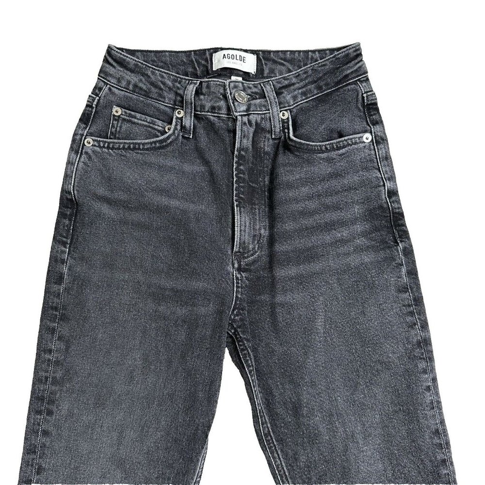AGOLDE Women's 90s Mid Rise Loose Fit Denim Jeans Size 25 Vintage Faded Black